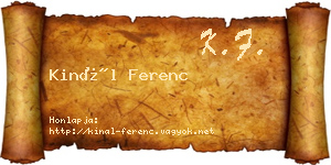 Kinál Ferenc névjegykártya