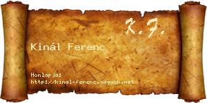 Kinál Ferenc névjegykártya